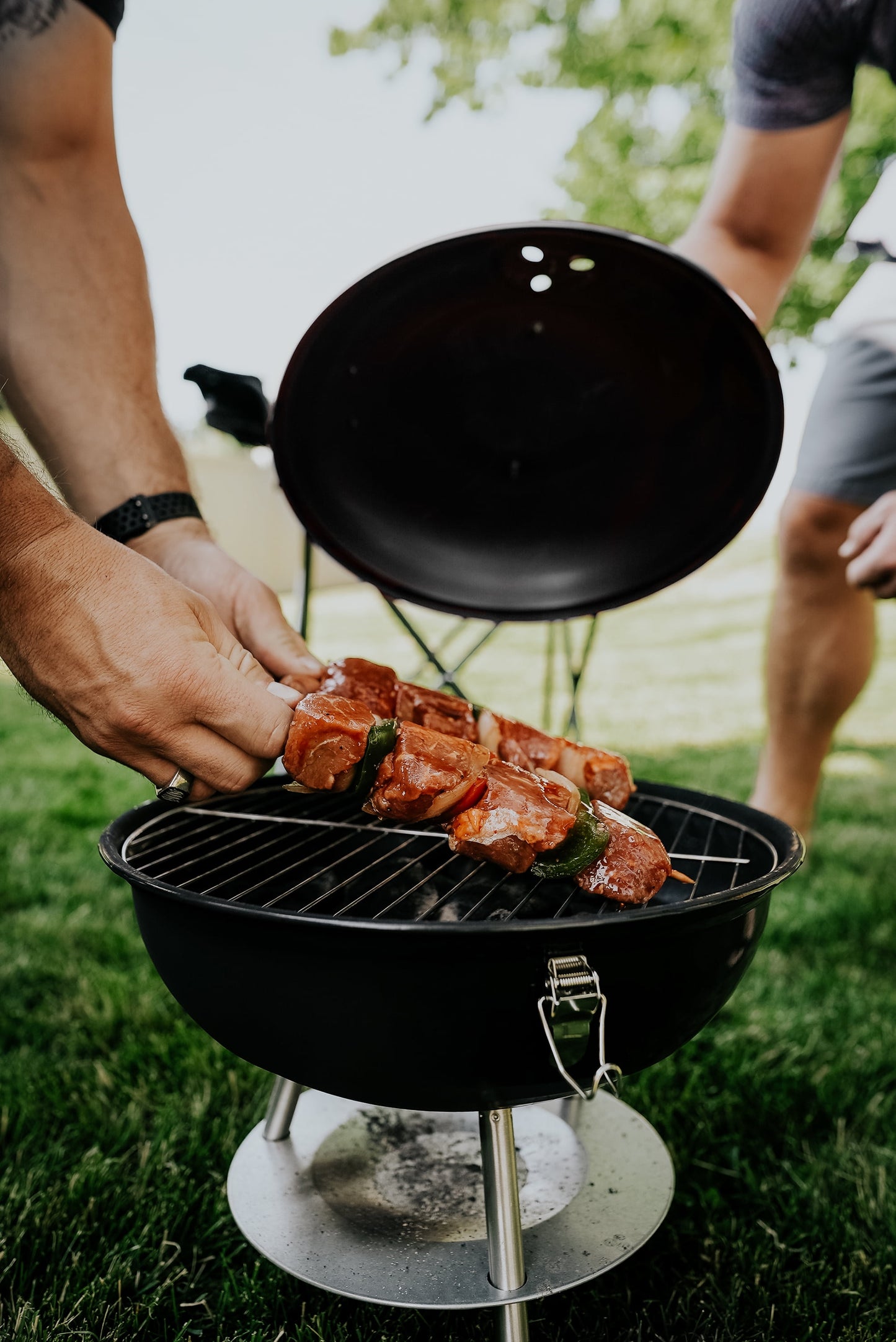 Portable 13.5" Charcoal Tabletop Grill, Dual Vent System, Ash Plate