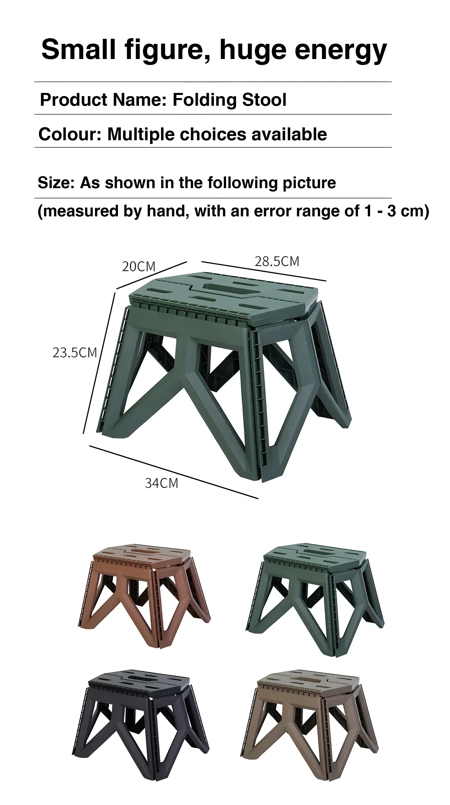 Portable Folding Outdoor Stool - High Load, Durable. for Fishing, Beach & Camping