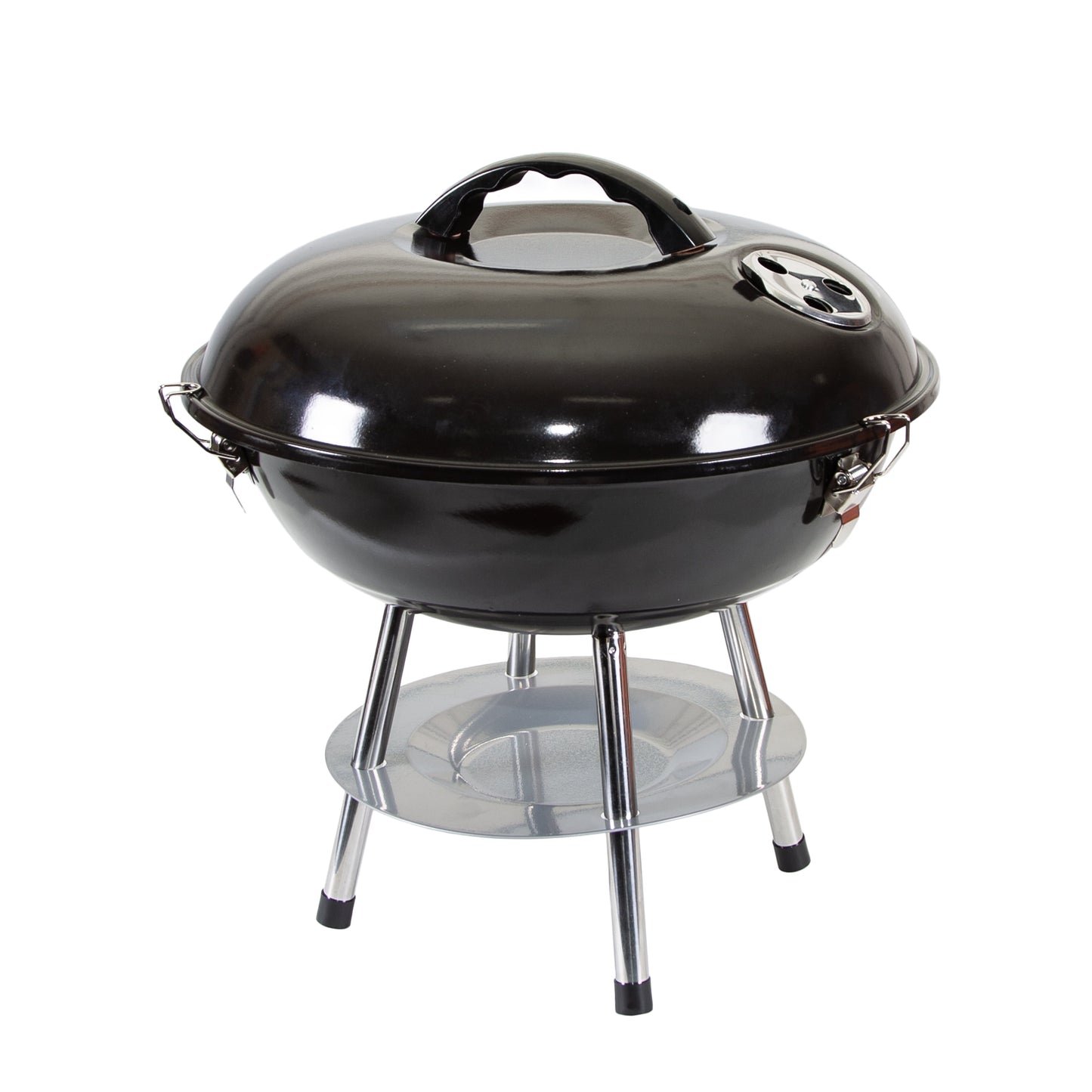 Portable 13.5" Charcoal Tabletop Grill, Dual Vent System, Ash Plate